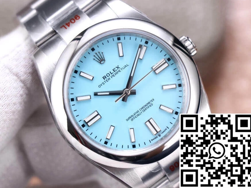 M124300-0006 EW Dial Blue Perpetual Factory Rolex Turquoise Oyster 41MM 0808